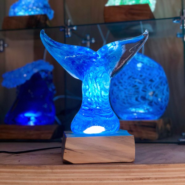 Whale tails glass blown
