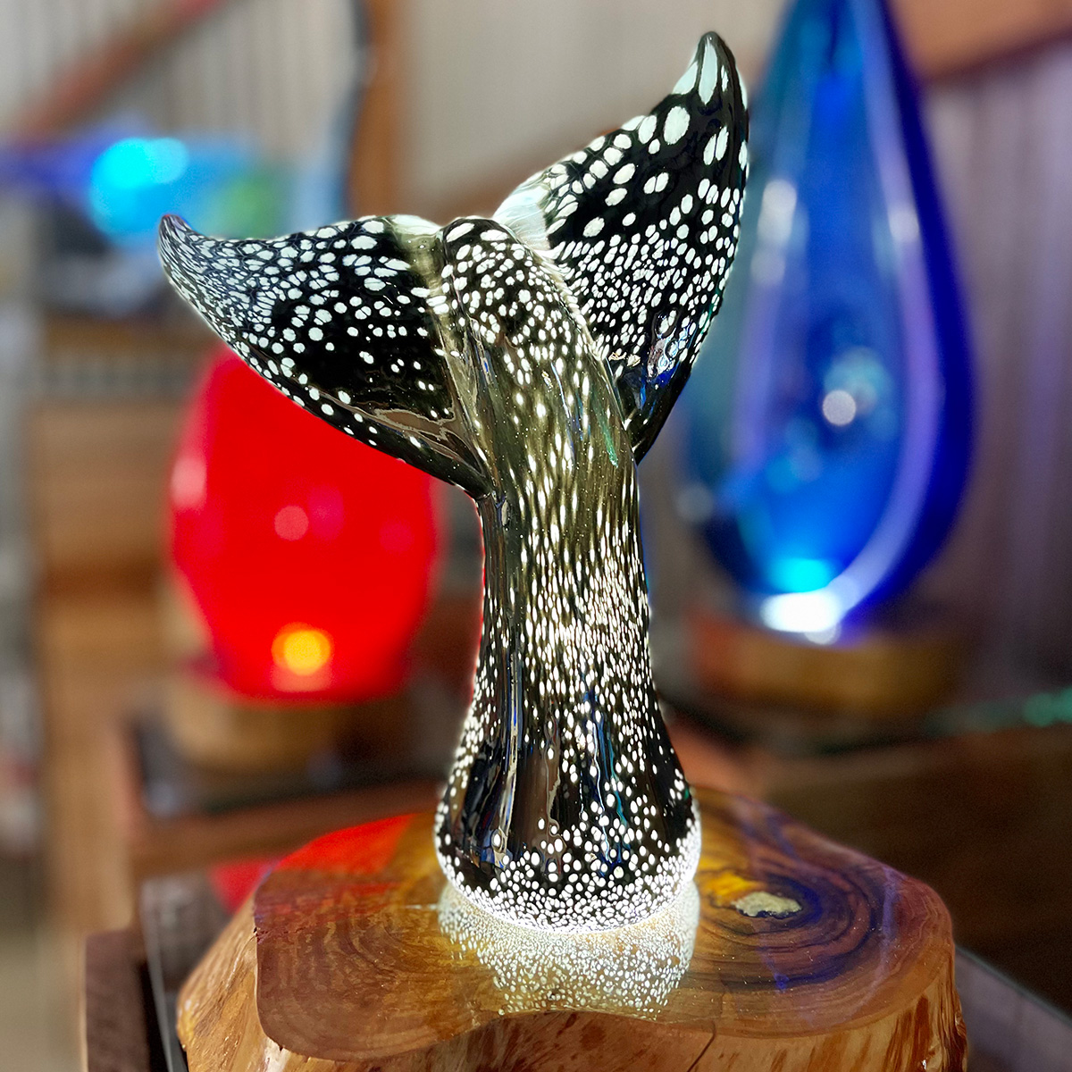 <p>X-Large Whale Tail <br>Dim: 12” tall x 8 1/2” wide<br> Retail Price: $1,939.00<br>These are one-of-a-kind pieces. Pictured is the actual art you’ll receive</p>